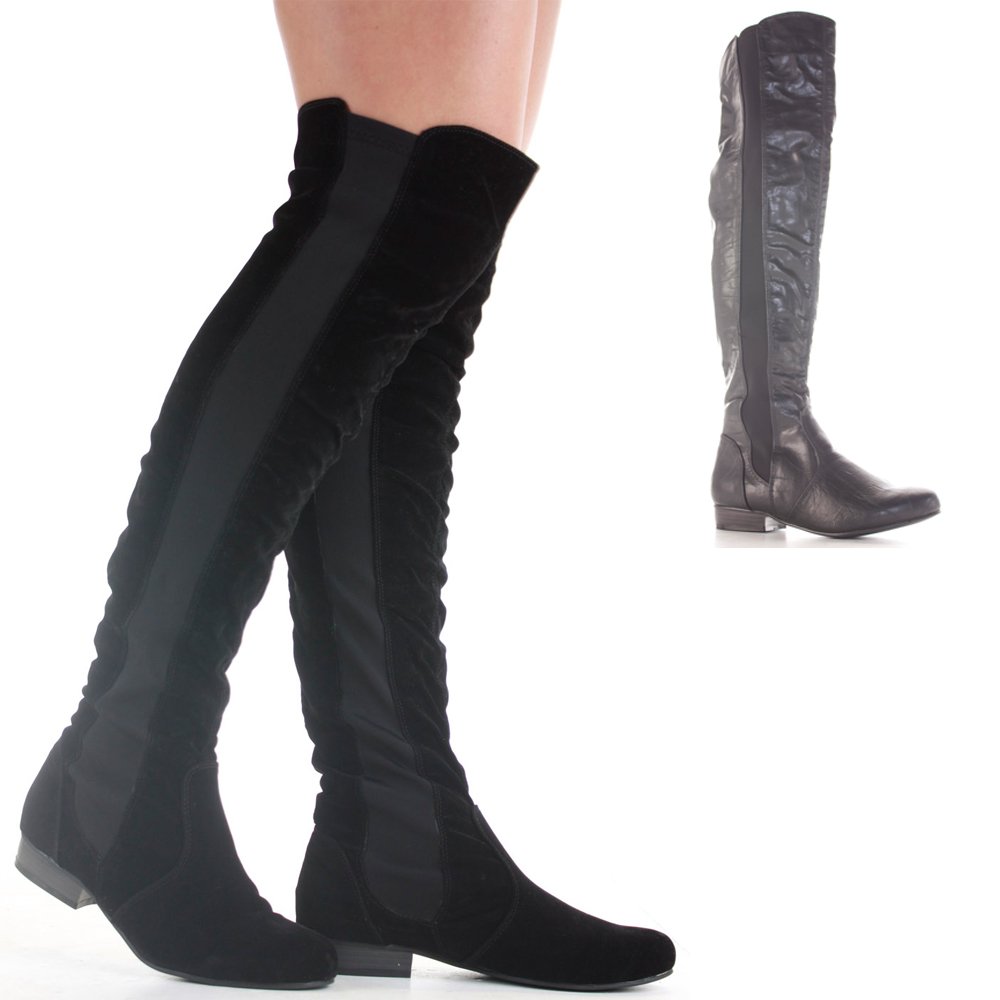 sexy flat knee high boots