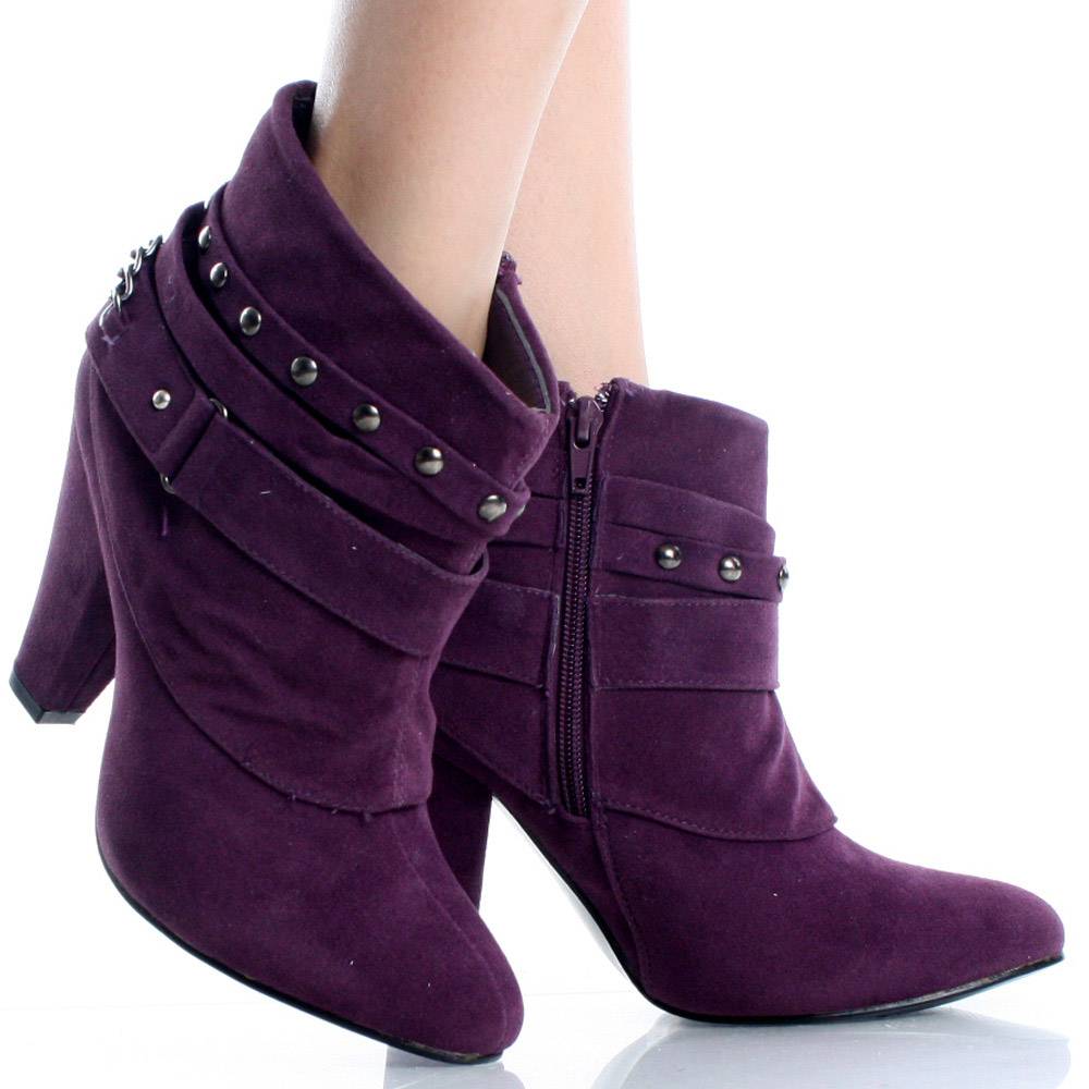 purple ankle boots